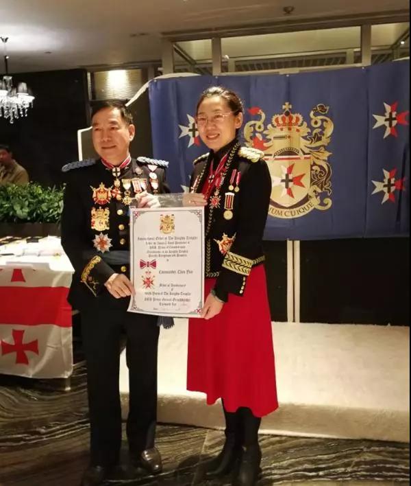 协合生物集团陈艳总裁获国际圣殿骑士团伯爵勋衔